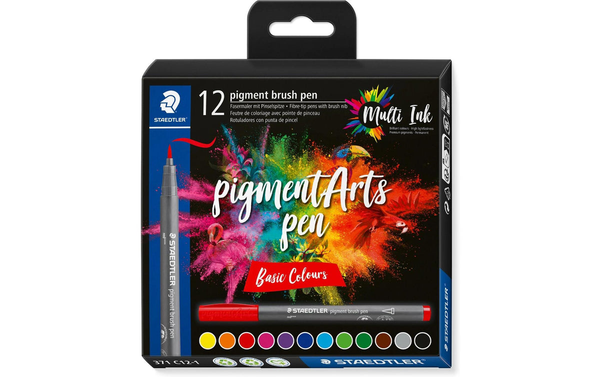 STAEDTLER Pigment Brush Pen 12er Schachtel