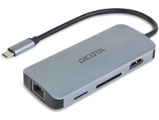 DICOTA | 8-in-1 Multi Hub 4K PD 100W | silber