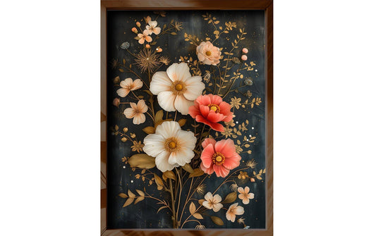 Wallxpert | Bild Flowers | MDF/Fichte, Grösse: 35 x 47 x 3.5 cm