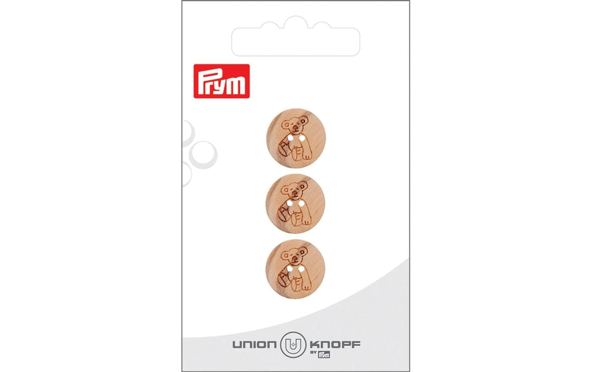 Bu Prym  Knopf Holzknopf 2-Loch Bär