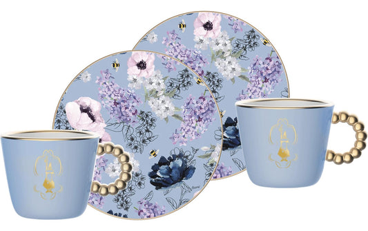 Bialetti | BridgertonTasse 2 er Set | mit Unterteller, bedruckt