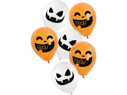 Folat | Halloween Ballon BoOo | mehrfarbig, Latex, 6 Stück