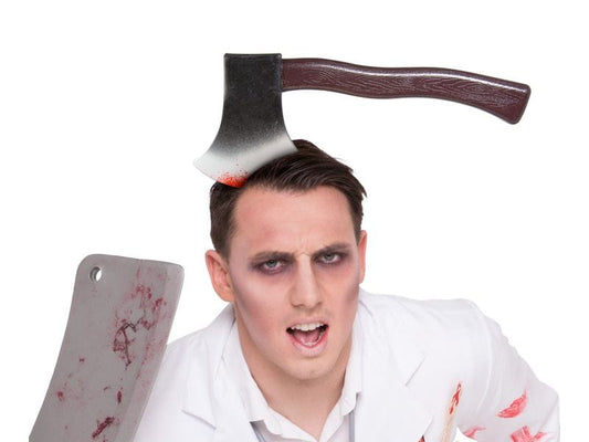 Folat | Halloween Haarreif Axt im Kopf | grau, einheitsgrösse, 1 Stück