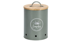 Zeller Present | Knoblauchtopf Garlic | Bambus/Metall, Ø 11,3 x 14,3 - 17 cm
