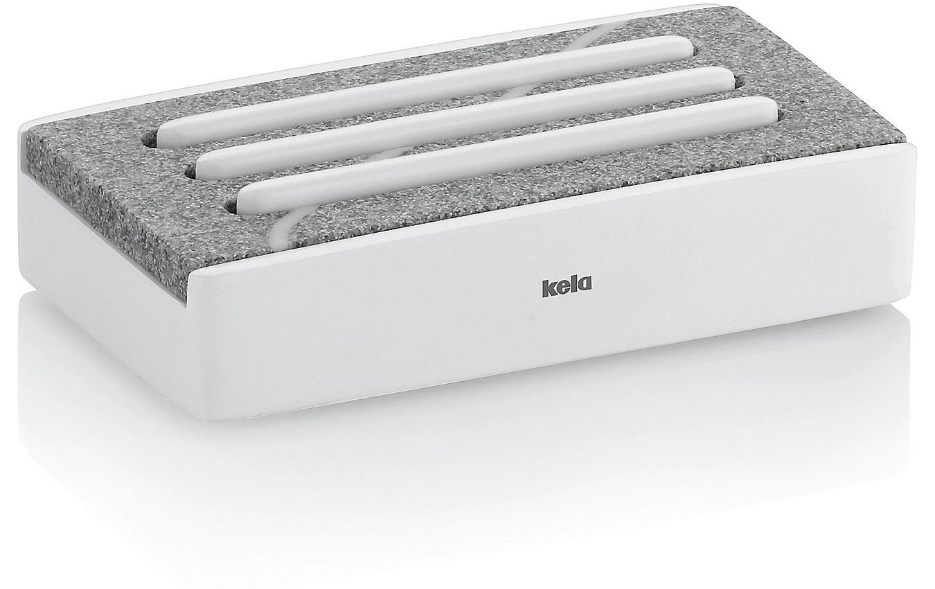 Kela Seifenschale Cube Weiss
