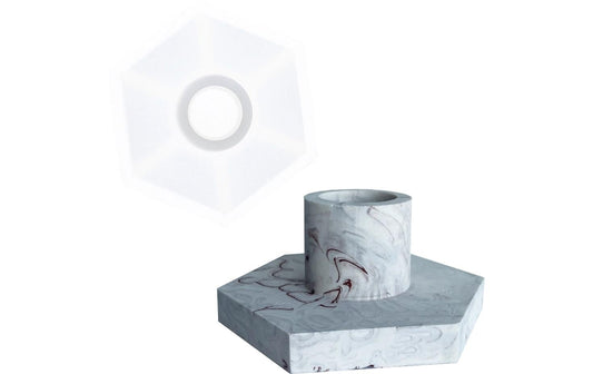 Jesmonite Giessform Silikon Kerzenhalter