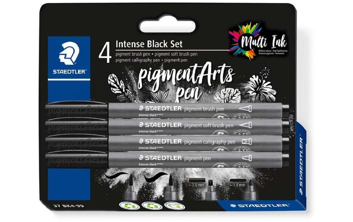 STAEDTLER Pigment Brush Pen 4er Schachtel