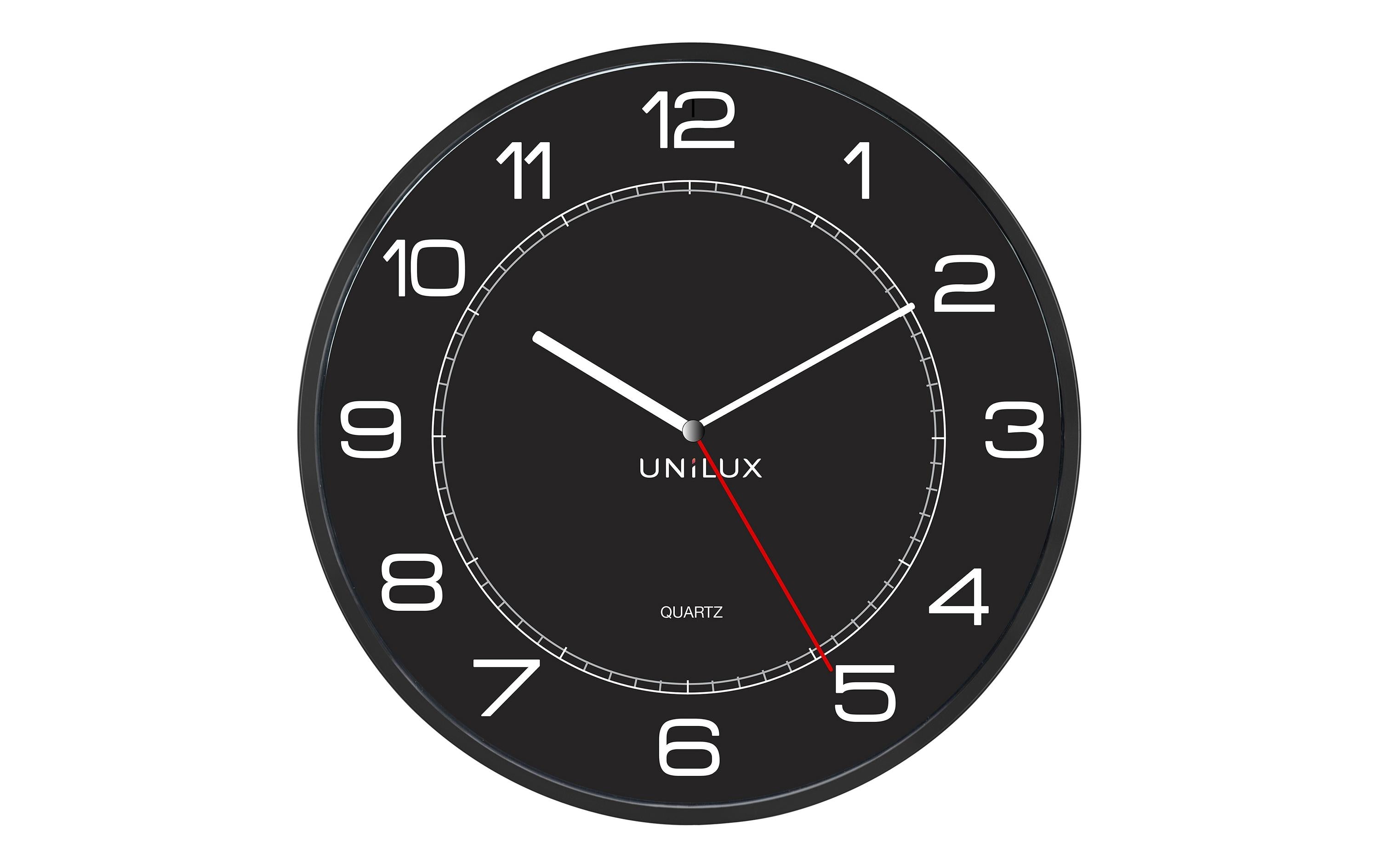UNILUX Wanduhr MEGA Schwarz