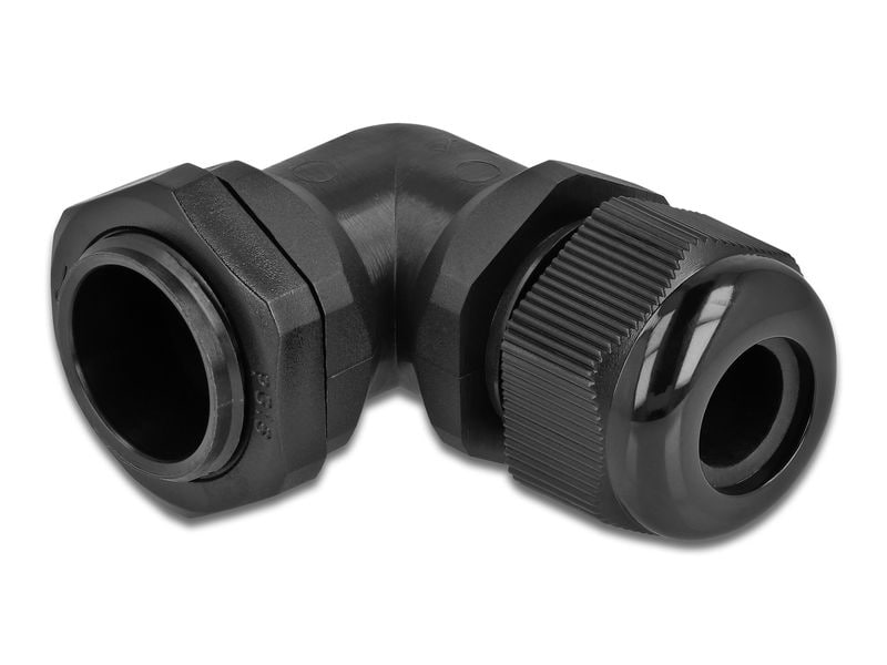 Delock | Kabelverschraubung PG16 27mm | IP 68, schwarz, 90° gewinkelt