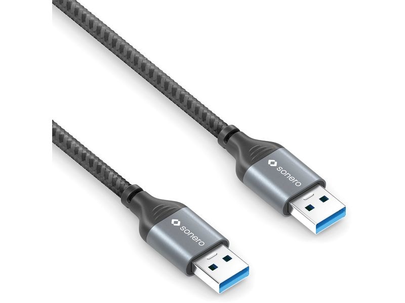 sonero | USB-A - USB-A Kabel, 1.5m | Nylon Mantel, USB 3.0, 5Gbps