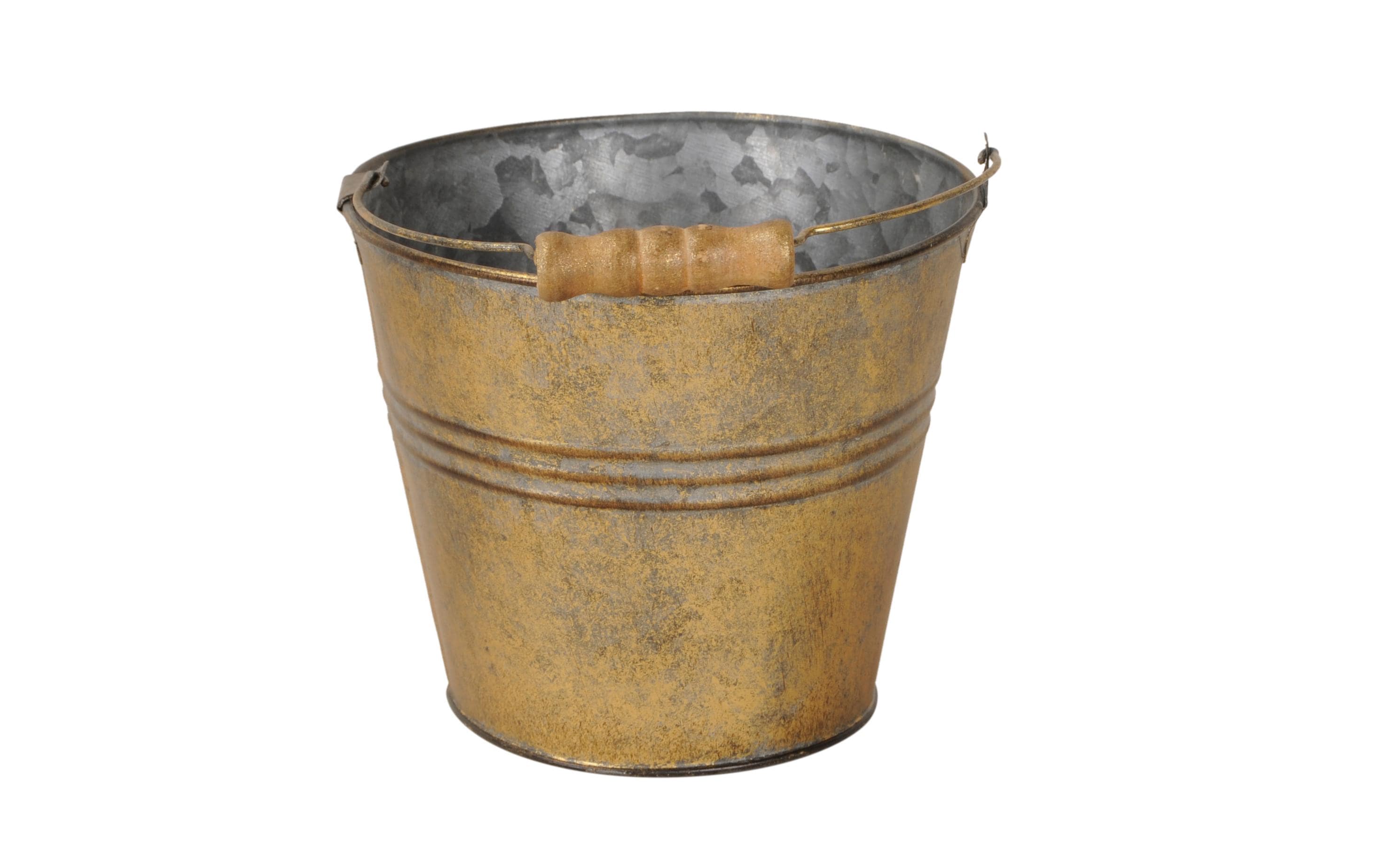 COCON Eimer, gold antik, Eisen, Shabby Chic