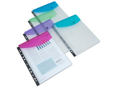 Rapesco | A4-Druckknopf-Dokumentenmappe | assortierte Farben, 5 Stk.