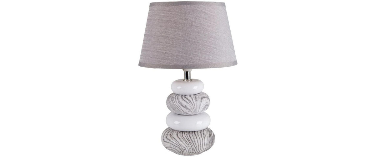 Näve Stoney Tischleuchte weiss/grau