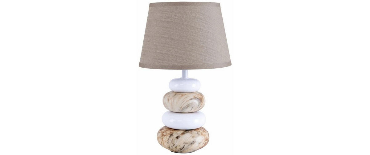 Näve Stoney Tischleuchte weiss/braun
