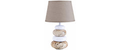 Näve Stoney Tischleuchte weiss/braun