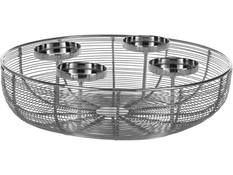 EGLO | Adventskerzen Halter Hagony | Metall, Ø 360, H 100, Silber