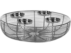 EGLO | Adventskerzen Halter Hagony | Metall, Ø 360, H 100, Silber