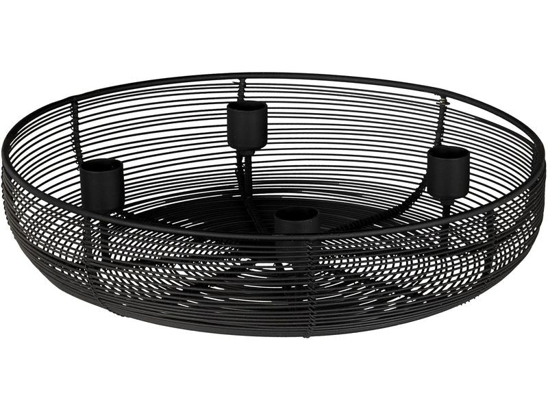EGLO | Adventskerzen Halter Hagony | Metall, Ø 305, H 70, Schwarz,für Stabkerzen