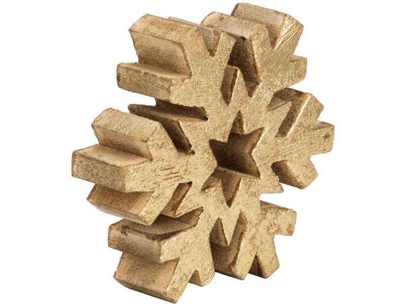 EGLO | Aufsteller Schneeflocke | Mangoholz, 15x3.5x15cm