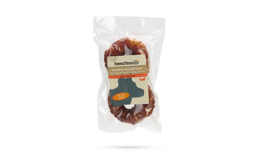 Beeztees Rinderhaut Ring m.Ente, 2x7.5cm