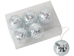 Boltze | Dekoanhänger Disco 6 tlg. | 5x5cm, Silber