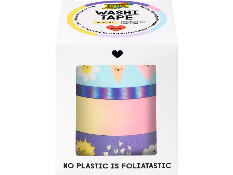 Folia | Washi Tape Hotfoil Rainbow Cloud | 4er Set