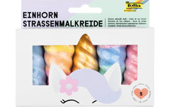 Folia | Strassenkreide Einhorn | 5 Stück à 35g, farbig sortiert