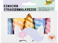Folia | Strassenkreide Einhorn | 5 Stück à 35g, farbig sortiert