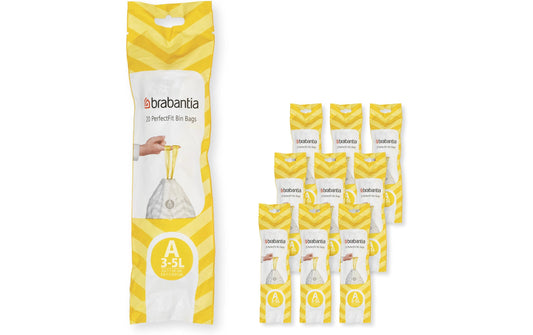 Brabantia | Kehrichtsack Perfectfit A | 3L, 200 Stück, Multipack à 10 Rollen