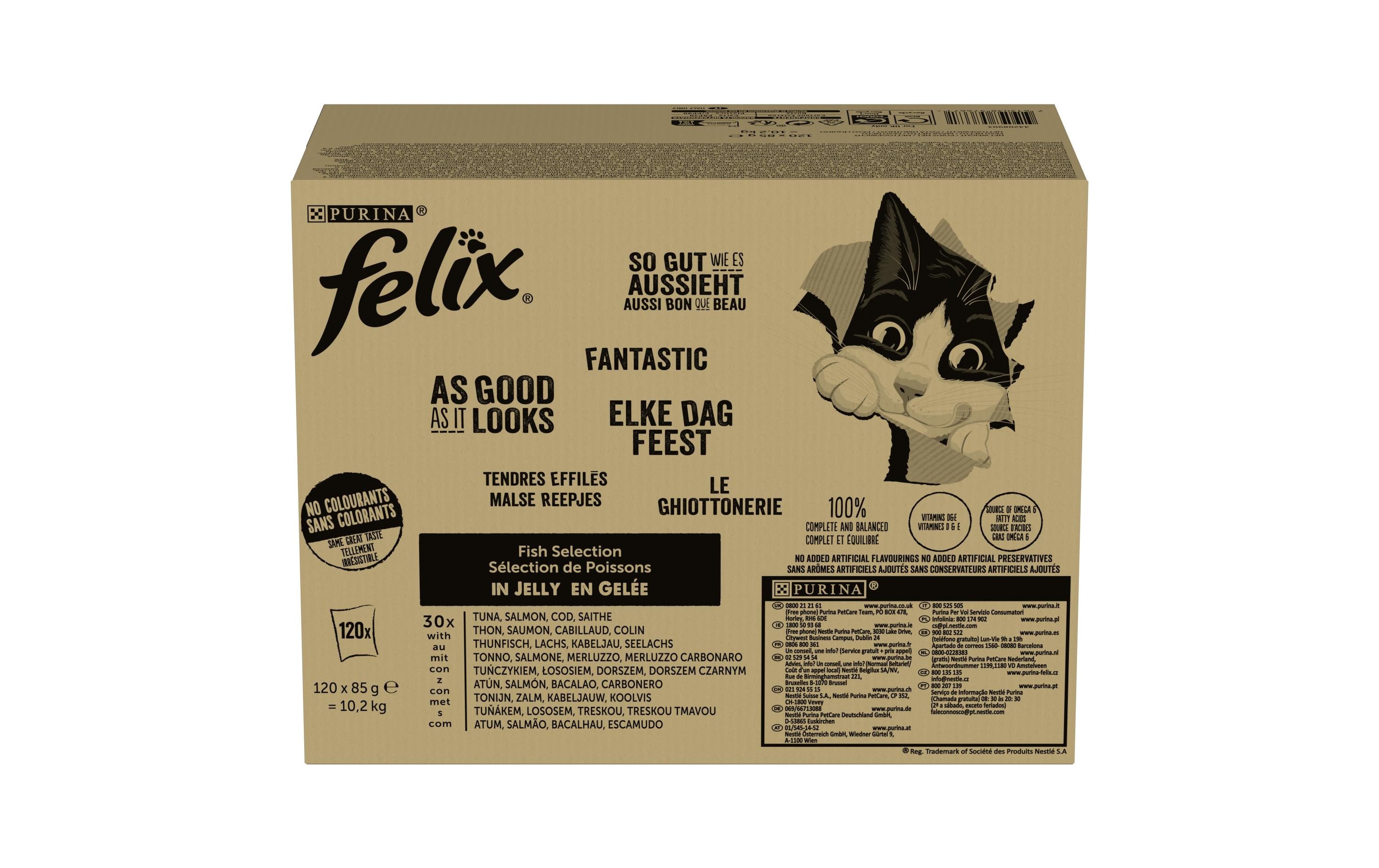 Felix, Nassfutter AGAIL Fisch, 120 x 85 g