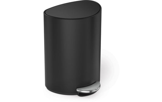 Simplehuman | Abfalleimer 6 l, Schwarz matt | 6 Liter, Edelstahl, 28x20x37 cm