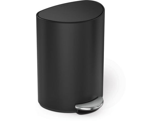 Simplehuman | Abfalleimer 6 l, Schwarz matt | 6 Liter, Edelstahl, 28x20x37 cm