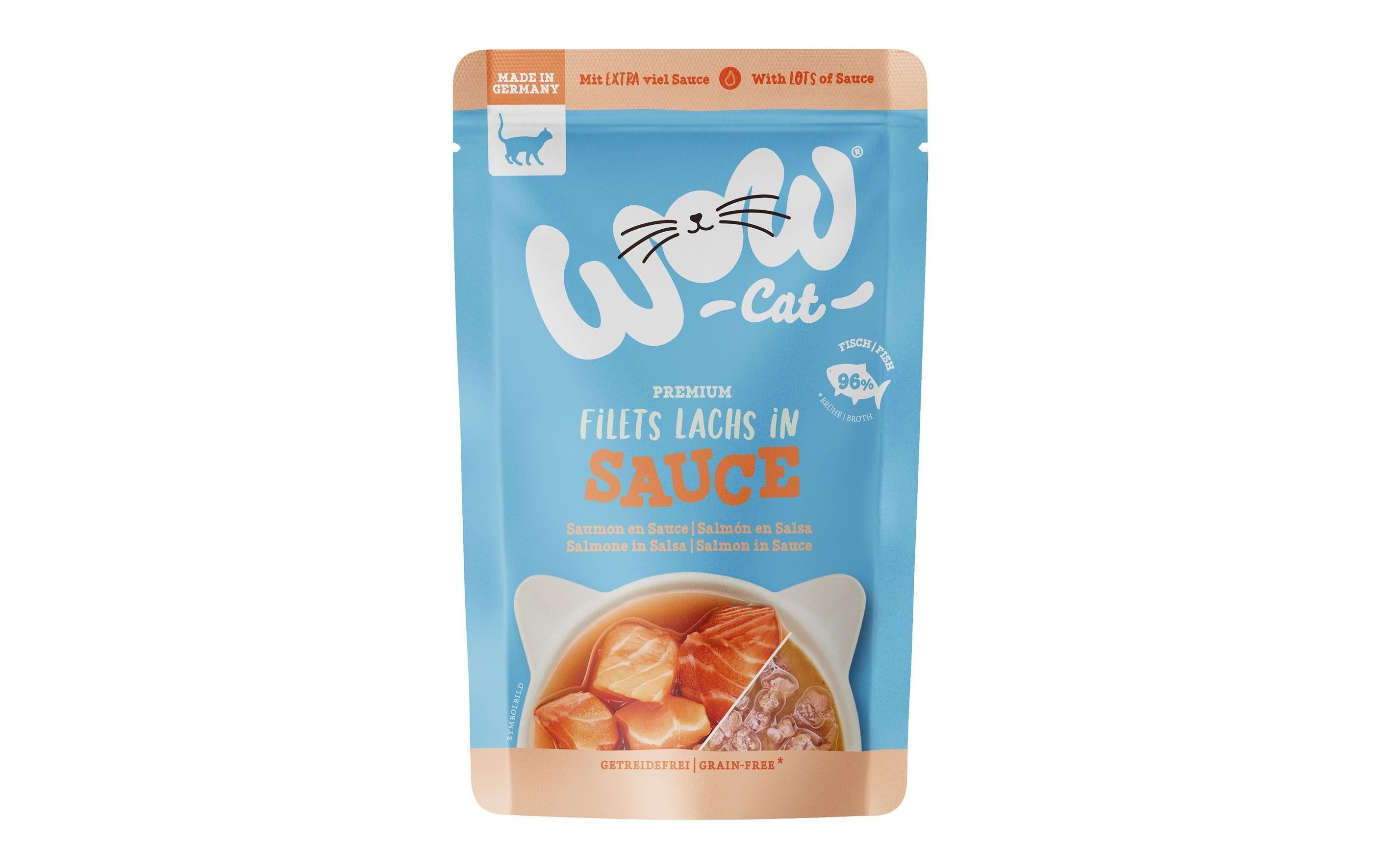 WOW, Nassfutter Lachs in Sauce, 85 g