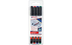 edding | Permanent Pen 142M 4-Set | Folienschreiber 4 Farben 1mm