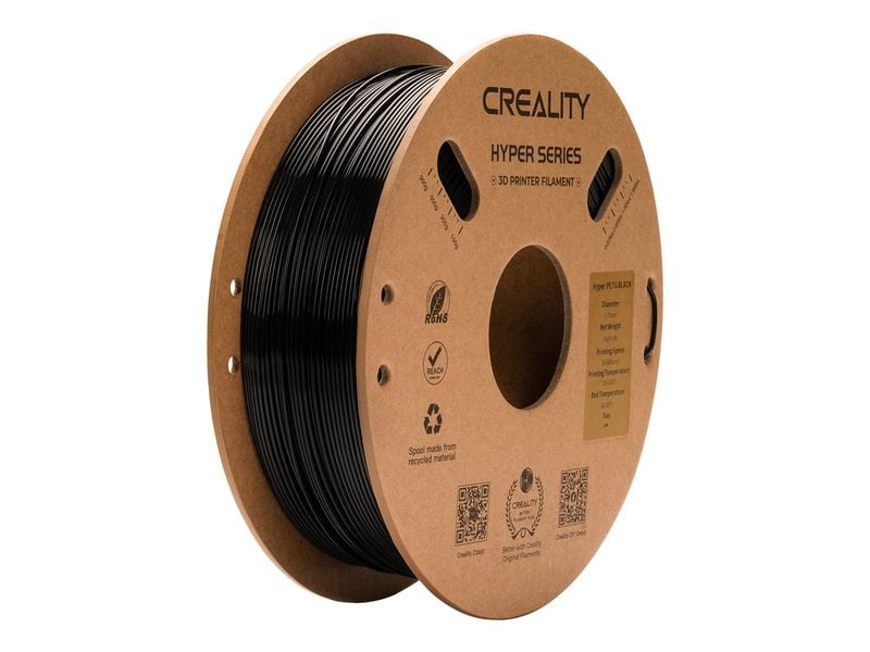Creality | Filament PETG Hyper Schwarz, 1.75 | 1.75 mm Hyper PETG Filament für 3D Drucker
