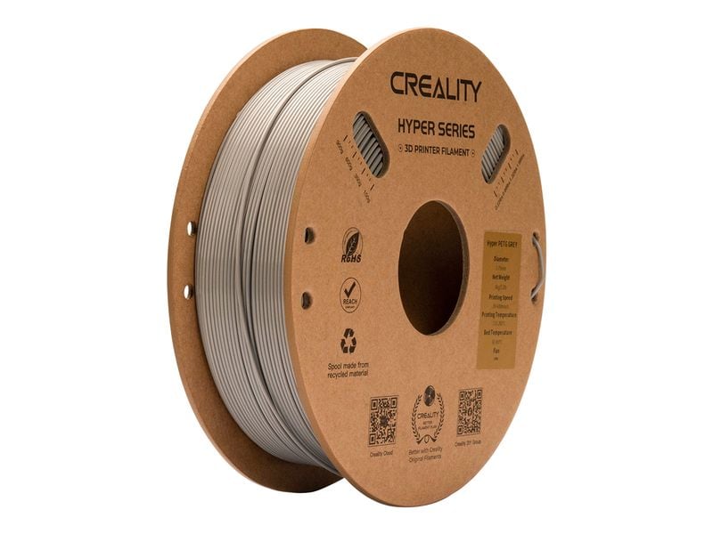 Creality | Filament PETG Hyper Grau, 1.75 mm | 1.75 mm Hyper PETG Filament für 3D Drucker