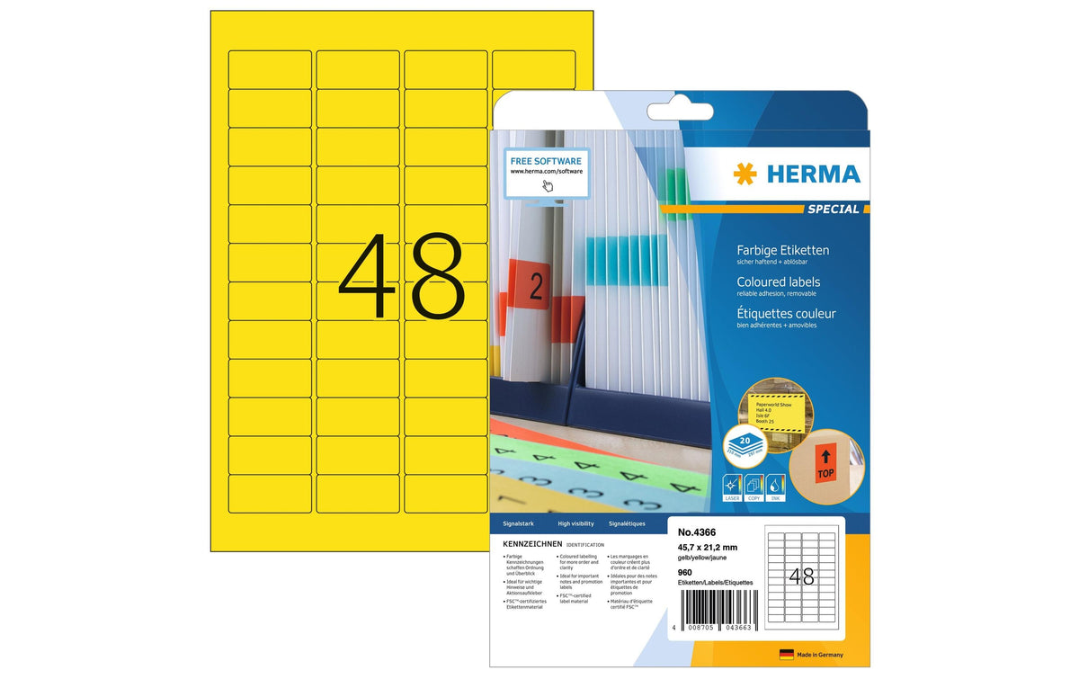 HERMA, Universal-Etiketten 4366, 45.7 x 21.