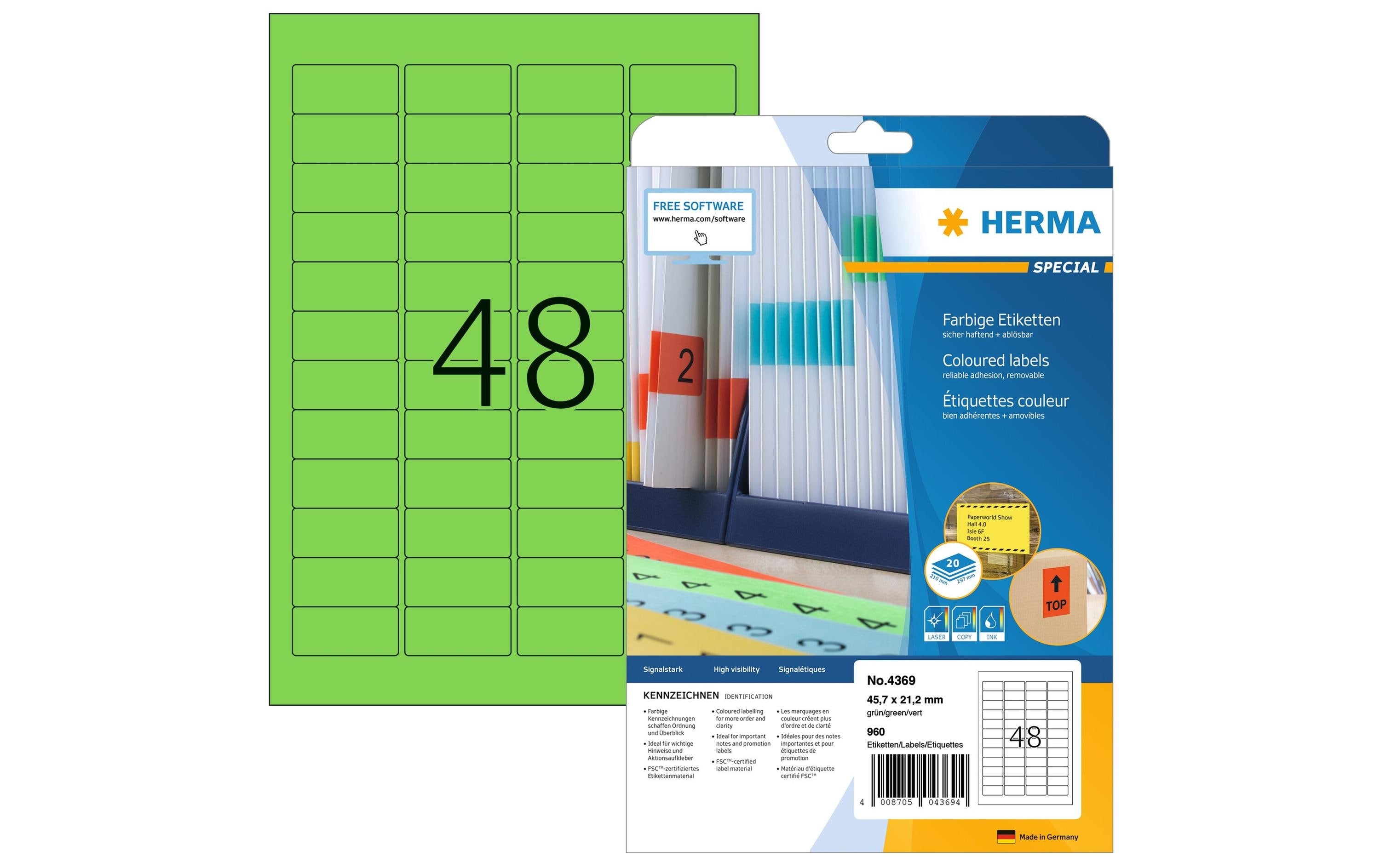 HERMA, Universal-Etiketten 4369, 45.7 x 21.