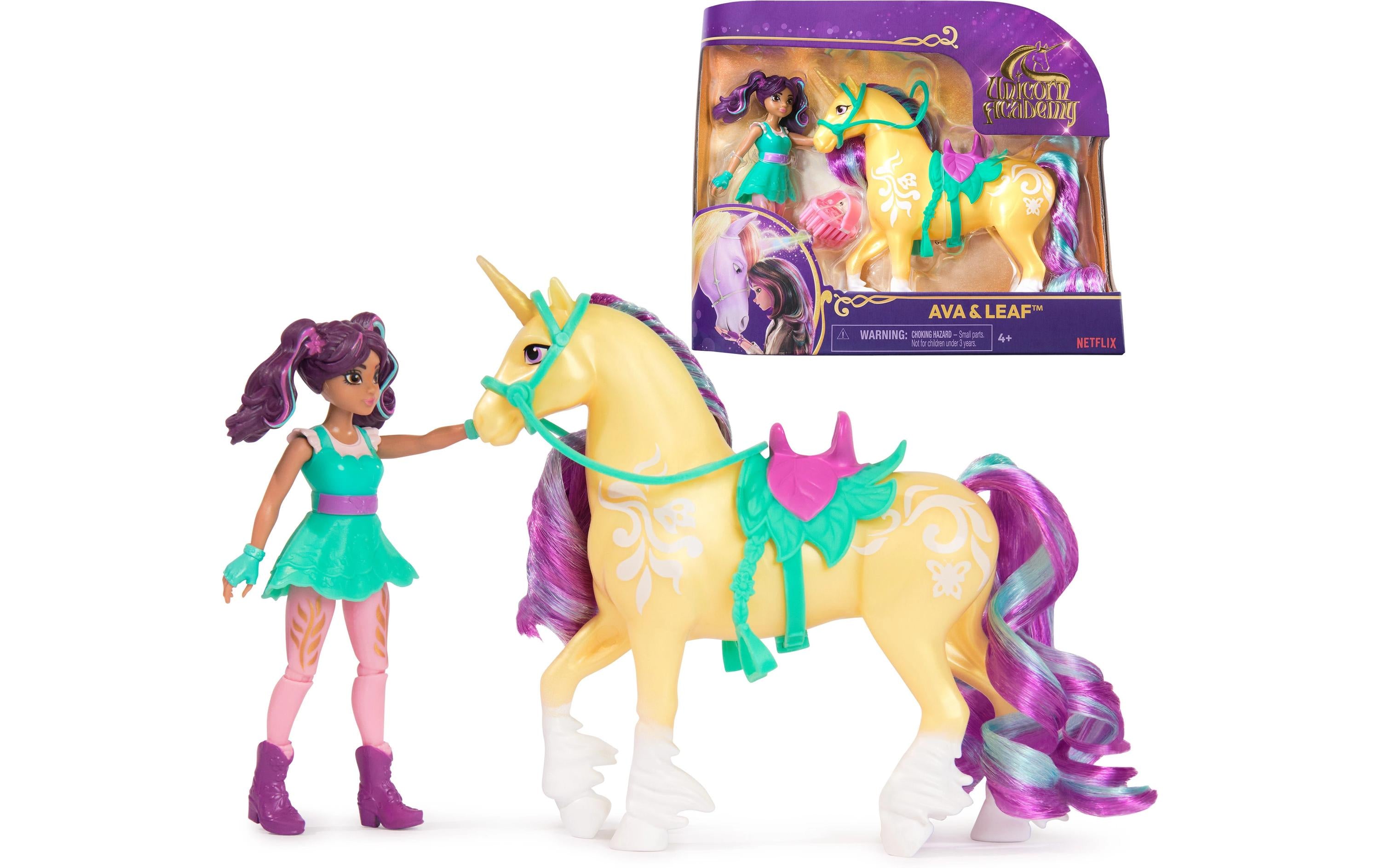 Unicorn Academy Ava & Leaf Puppe & Unicorn