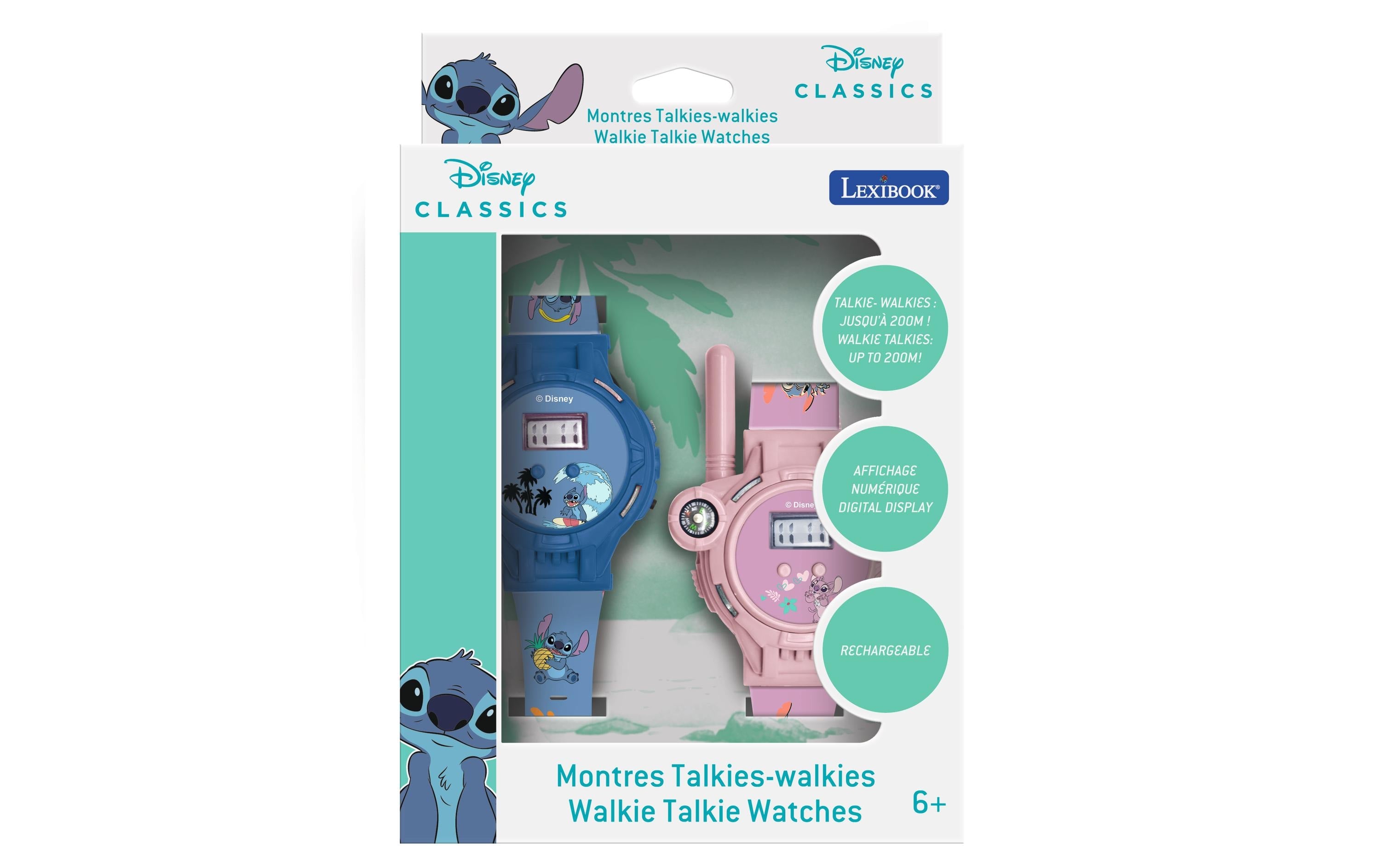 Stitch-Digitaluhr mit Walkie-Talkie