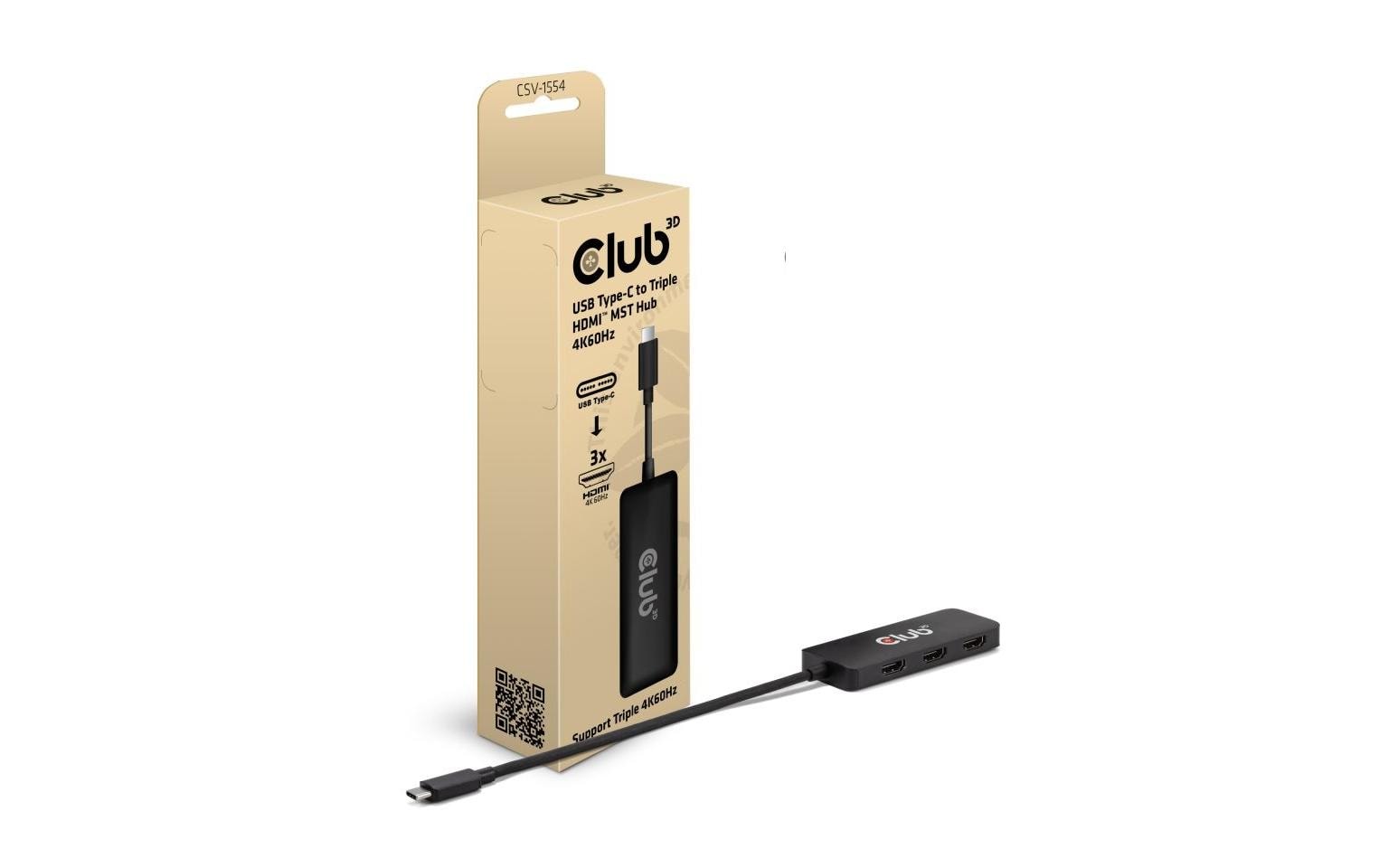 Club 3D,USB Typ-C Hub auf 3x HDMI