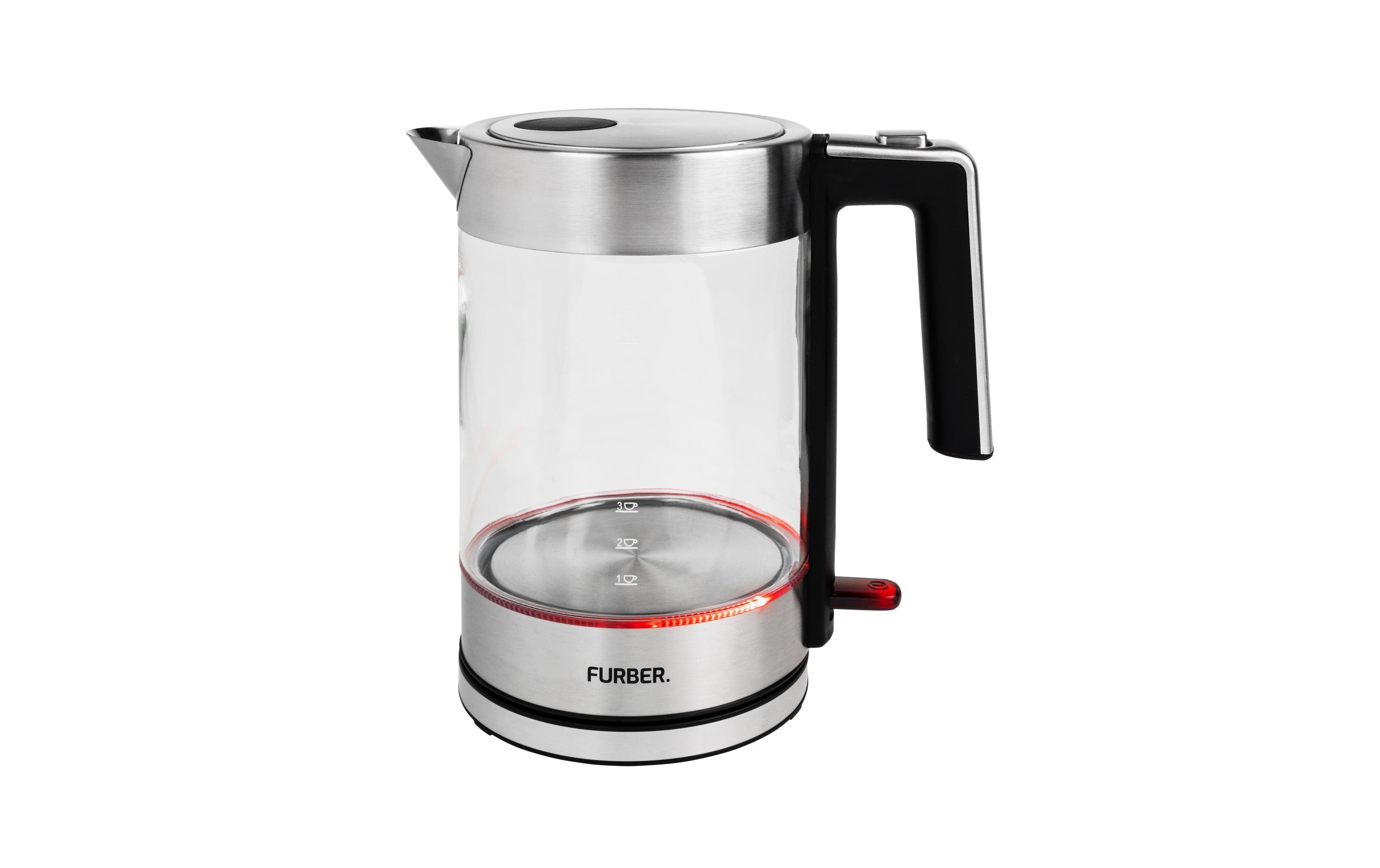 FURBER, Wasserkocher Vetro 1.7 l, Silber/Tr