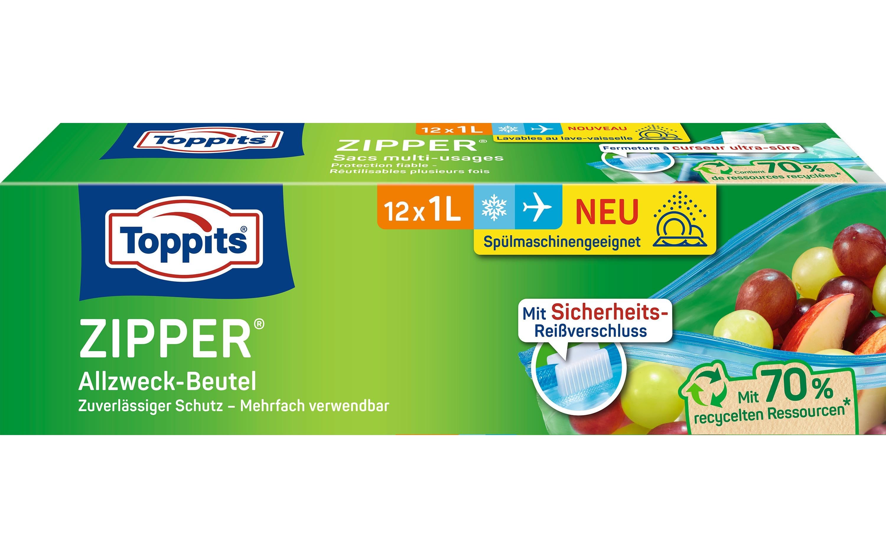 Toppits, Frischhaltebeutel Zipper 15 cm x 2