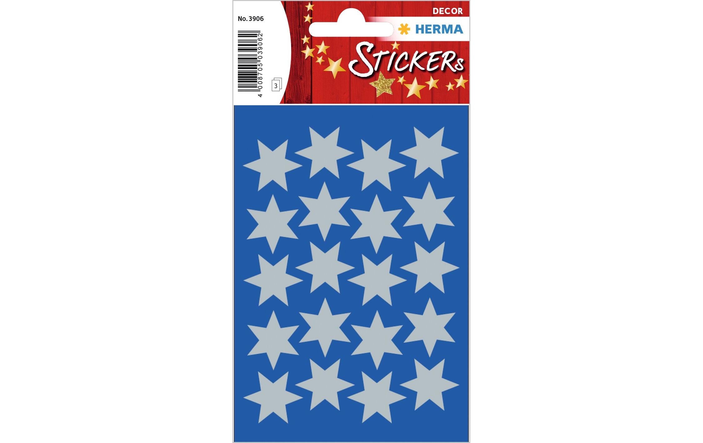 Herma Weihnachtssticker Sterne silber 21mm