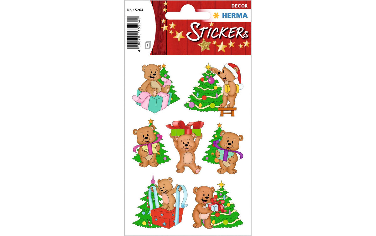 Herma Weihnachtssticker Weihnachtsbären