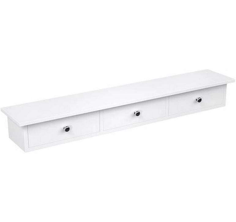 Songmics Wandregal mit Schubladen, Weiss