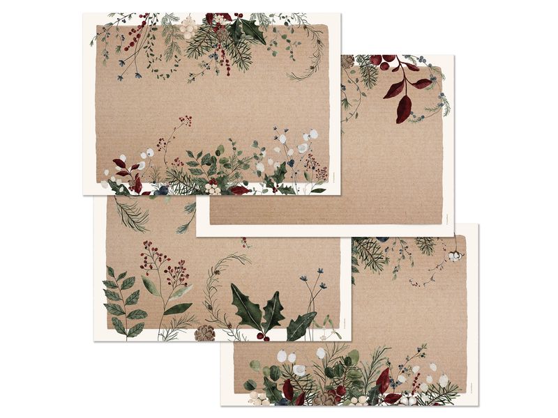 Trendform | Papiertischset WINTER FLOR. | Papier, 42x29.7, Abreissblock à 4x12 Stk.