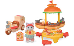 Mobiler Hamburger Imbiss mit Figur