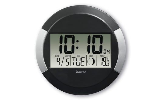 Hama Wanduhr FunkoderTischuhrIschia,Schwarz