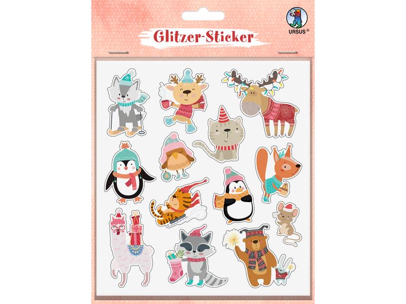 URSUS | Weihnachtssticker | 1 Bogen, selbstklebend
